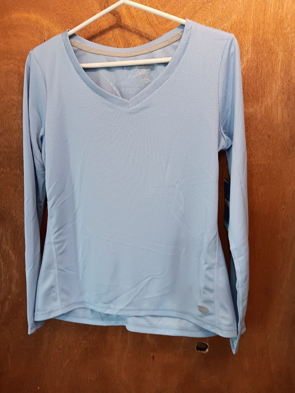 Reel Legends Light Blue V-Neck Long-Sleeve Performance Top
